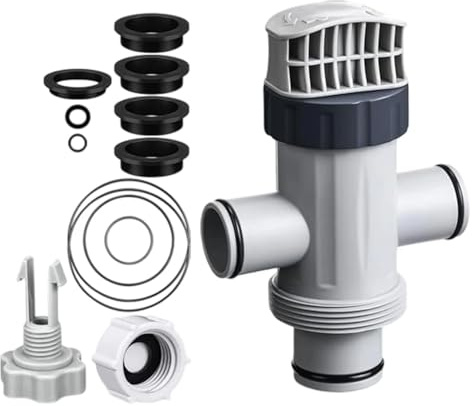 Split Hose Plunger Valves Set with Drain Cap Suitable for Pool Pumps Systems Water Flows Control and Leak Prevention