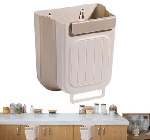 Bote De Basura Montado En La Pared, Contenedor De Basura Plegable Debajo Del Fregadero De 11 L, Contenedor De Para Puerta De Gabinete Para Cocina, Baño, Oficina, Sala De Estar, Dormitorio, Gara