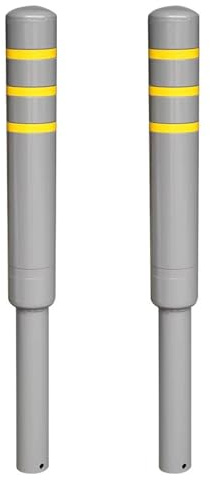 Postes Separadores de 100 Cm, Conos Señalizacion con Tiras Reflectantes, Bolardos para Aparcamientos, Entradas de Vehículos y Aceras