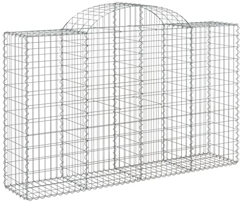 Mokuyary Gabbioni con arco alto, set da 2 pezzi, 200 x 50 x 120/140 cm, in ferro zincato, per paesaggio, giardino