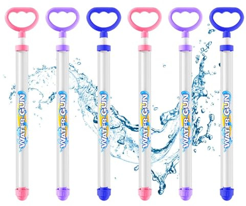 Pistolet à Eau pour - Set de 6 pour batailles Aquatiques - Jets d'eau pour Piscine - pour de 4-12 Ans Adultes Piscine Jardin Activités Équipe Extérieur