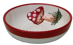 Beamel Home Plato Rallador Cerámica Hecho A Mano Diseño Decorativo Utensilio Cocina Arte Funcional Vajilla Artesanal (Seta, Mediano)