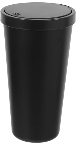 TOYANDONA Mini Poubelle pour Voiture Noire Couvercle Étanche en Pp, Boîte de Rangement Compacte pour Console Centrale, Accessoire Pratique pour Intérieur de Voiture