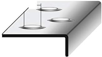 5 Meter (5 x 1 m) Treppenkantenprofil / Winkelprofil (Größe 10 mm x 30 mm) Edelstahl matt, gebohrt