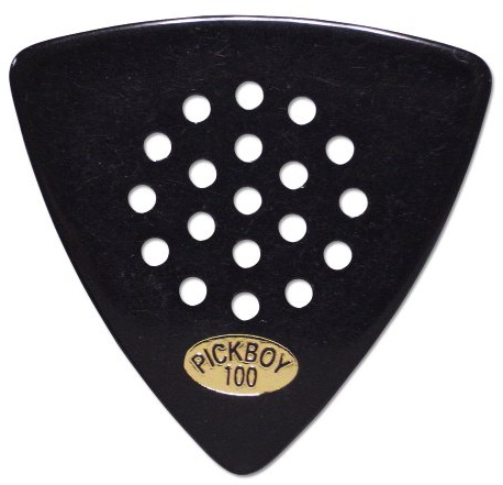 Pickboy Pos-a-Grip, Triangle, black, Cellulose, 1.00mm, 10 picks