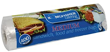 Kingfisher Unisex KC400FB Medium Sandwich Food Freezer Bags, Pack of 400, Clear, NA