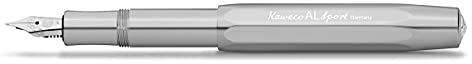 Kaweco AL SPORT Füllhalter Raw I Premium Aluminium Füllfederhalter für Tintenpatronen mit hochwertiger Stahlfeder I Füllfederhalter 13 cm I Füller in Silber I Federbreite: M (Medium)