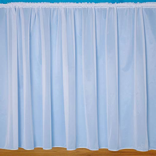 John Aird Denise - Plain White Net Curtain With Weighted Base - Width Sold By The Metre (Drop: 40 (102cm))