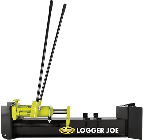Sun Joe Cordless Manual Hydraulic Steel Beam Log Splitter, Portable and Compact, 10 Ton Capacity - Wood Splitting Machine and Equipment for Fireplace, Firewood, & Fire Stove Logs, LJ10M