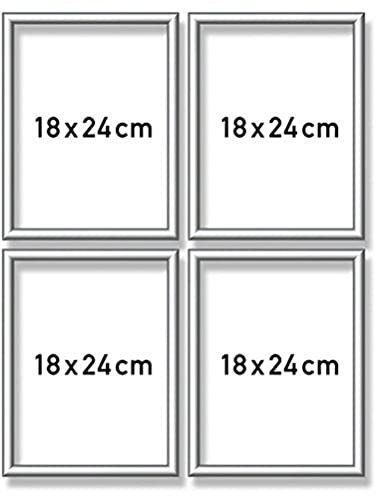 Schipper 605290764 Malen nach Zahlen, Alurahmen Quattro je 18 x 24 cm, Silber matt ohne Glas für Ihr Kunstwerk, einfache Selbstmontage