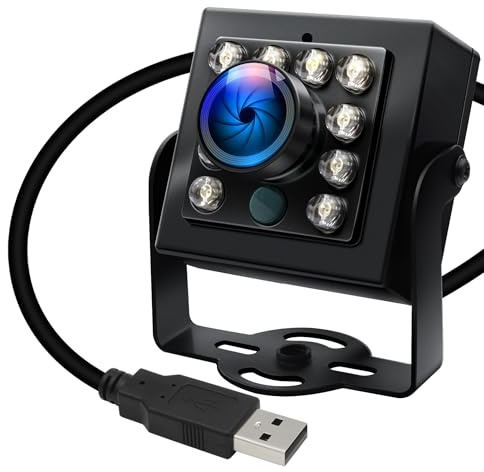 ELP 1080P USB Kamera mit 60 Bildern pro Sekunde hoher Geschwindigkeit IR-Sperrfilter Tag- und Nachtsicht 170° Fisheye Ultraweitwinkelobjektiv Plug&Play für Windows Linux Android Mac OS und 3D Drucker