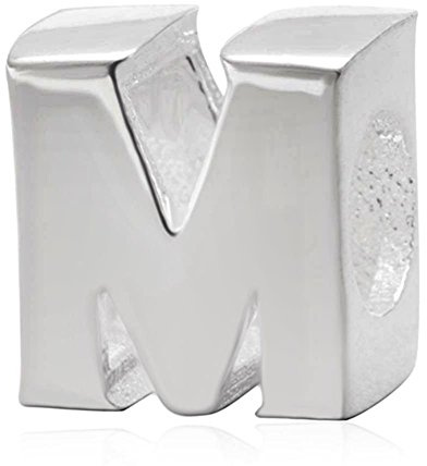 Alphabet-Charm, 925er-Sterlingsilber, Buchstabe M, Jahrestag, passend für Pandora-Armband