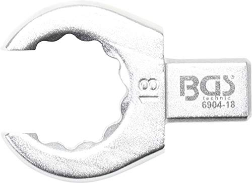 BGS 6904-18 | Einsteck-Ringschlüssel | offen | 18 mm | Aufnahme 9 x 12 mm | Chrom-Vanadium-Stahl | Verchromt, matt | Rechteckschaft | mit Stiftsicherung | Antriebsprofil Einsteck-Vierkant