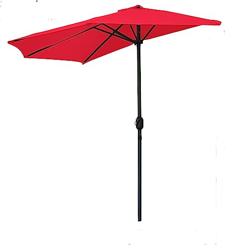 LIFEGARDEN couleur rouge groseille DEMI PARASOL 270 X 135 X 230 A POSER CONTRE MUR BALCON TERRASSE DIAMETRE 2,7M