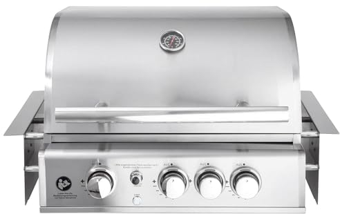 Allgrill Top-Line Chef M Built-In Barbecue à gaz encastrable en acier inoxydable Air System 3 brûleurs/brûleur arrière