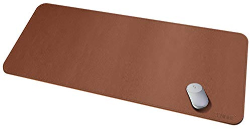 CENNBIE Schreibtischunterlage Leder 130x60cm Schreibtisch Blotter Pad - wasserdichte Schreibtischzubehör - erweiterte rutschfeste rechteckige, Laptop-Tastatur Mauspad(Braun)