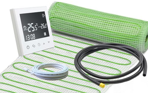 ew direkt elektrische Fußbodenheizung UltraPro 160 für Fliesen, Naturstein mit Thermostat RT-50 weiß (9 m² - 0,5 x 18 m)