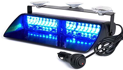 Lampe stroboscopique à 16 LED, lampe à ventouse clignotante Riloer 12V, avertissement d'urgence de la police pour remorques de camions