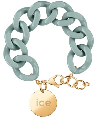 ICE Jewellery - Chain bracelet - Kettenarmband mit rosafarbenen XL-Maschen für Frauen, geschlossen mit einer goldenen Medaille