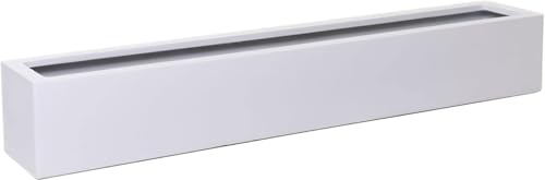 VIVANNO Balkonkasten FLOBO Pflanzkasten aus Fiberglas, Weiß - 100 cm | Wetterfester Blumenkasten für Balkon & Fensterbank, 100x15x17 cm, Frostsicherer Pflanztrog für Außen & Innen