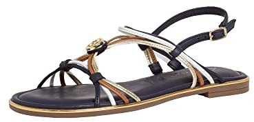 Tamaris Damen Sandaletten, Frauen Sandalen,TOUCHit-Fußbett,Sommersandalen,bequem,flach,Sommerschuhe,Freizeitschuhe,Navy Comb,40 EU