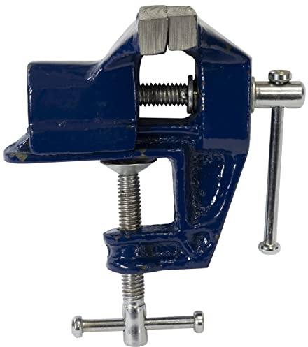 AERZETIX - C60278 - Étau agrafe de table en fonte 75 mm - ouverture de mâchoire ~25 mm - modélisme bricolage soudage fraisage meulage serrage - couleur bleu