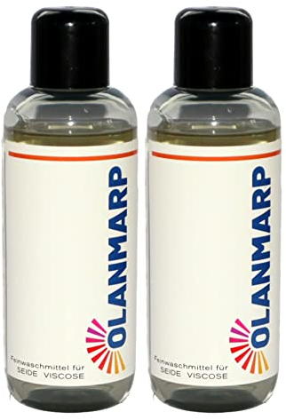 Detergente seda y viscosa Olanmarp – concentrado líquido delicado y eficaz para lavado a mano o a máquina – 100% biodegradable (480 ml, sin red de lavado)