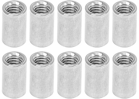 10 Stück Kupplungsmutter Rundstangenverbinder Lange Stangenmutter M12x1,75 16 L35mm Edelstahl Innengewindemuttern für Mechanische Wartung