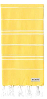 Blue Beach Asciugamano turco, 100 x 180 cm, asciugamano turco per hammam peshtemal, super assorbente, ad asciugatura rapida, senza sabbia, leggero, compatto per nuoto, bagno, yoga, palestra, sauna e