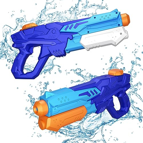 MOZOOSON 2 Pack 600ml Wasserpistole für Kinder, Wasserpistolen Großer Kapazität mit Reichweite bis zu 8-10 M, Water Spielzeug für Mädchen Junge Sommerpartys im Freien, Strand, Pool