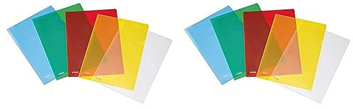 Herlitz 50009084 Aktenhülle A4 Pyramide, farbig sortiert, 10 Stück im Polybeutel (Packung mit 2)