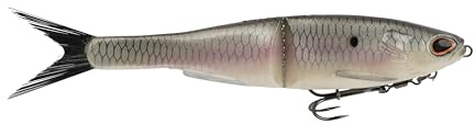 Berkley PowerBait® Nessie Glide Bait, Hickory Shad, 7 in, Fishing Bait with Irresistible Flavor, Soft Swimbait Ideal for Bass Fishing, Equipped with Fusion19 Hook