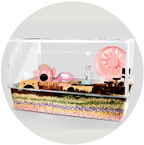 GCCSSBXF Großer Hamsterkäfig, transparentes Acryl-Maushaus mit Eisendraht, atmungsaktiv & bissfest Kleintierkäfig