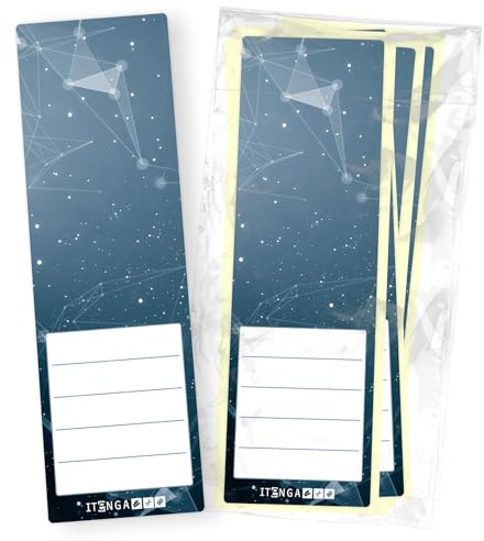 itenga 10x Ordneretiketten Ordnerrückenschild für breite Ordner 6x19cm I Aufkleber für Ordnerrücken selbstklebend aus Haftpapier (Hightech Abstrakt)