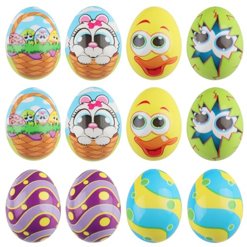 Ostereier Stressball Hillylolly 12 Stück Antistressball Erwachsene Kinder, Antistressball, Knetball Knautschball, Stressball für Kinder Erwachsene, Anti Stress Bälle, Ostern Party Geschenke Deko