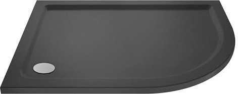 Balterley 1000 x 800 mm Offset Quadrant Shower Tray Right Hand, Slimline Shower Trays, Durable Stone Resin Base Trays for Bathroom Enclosure Cubicle, Lightweight Tray for Wetroom Showers (Slate Grey)