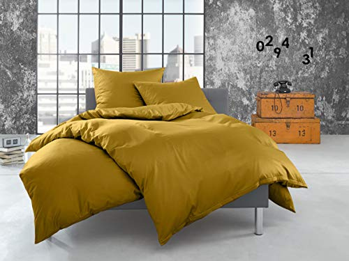 Bettwaesche-mit-Stil warme Fein Flanell Winter Bettwäsche/Seitenschläferkissenbezug (Seitenschläferkissen Bezug 40 x 145 cm, Gold)