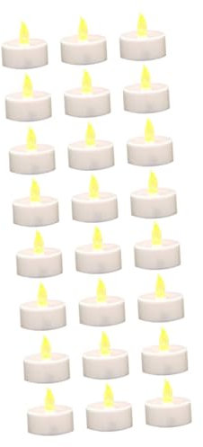 IMIKEYA 24stücke Flammenlose Teelichter Mit Fernbedienung Simulation Kerzen Für Hochzeiten Partys Und Dekoration Batteriebetrieben Einfache Bedienung Warmes Licht