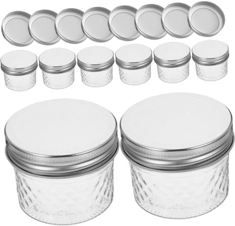 Ciieeo 1 Satz Marmeladenglas Einmachgläser leere Süßigkeitenbehälter lagercontainer klar Süßigkeitenspender Honigspender Salat kann transparente Behälter Mini kleines Glasgefäß Mason Krug