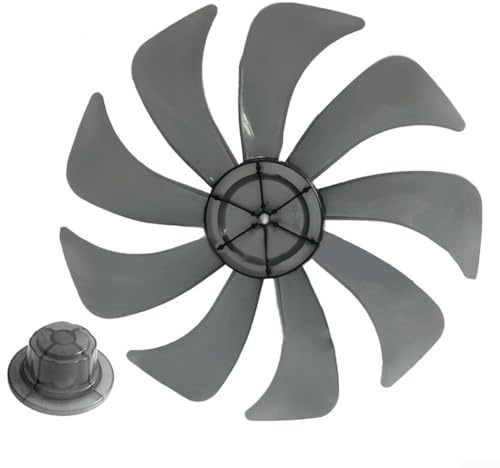 Pale de ventilateur de 35,6 cm, pale de ventilateur de table, hélice silencieuse en plastique avec couvercle d'écrou (9 lames)