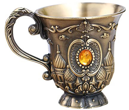 CIYODO Copa De Vino Retro De Metal Taza Vintage para Fiestas Bares Cenas Lujosas Suave Fácil De Limpiar