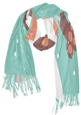 Yopersonalizes Damen-Schal, niedlicher Fuchs, Winter-Schal, Pashmina-Schal, Wraps für Abendkleid, Hochzeit, Stola, warm, Winter, Geburtstag, Weihnachten, Geschenke für Frauen, mehrfarbig, 42