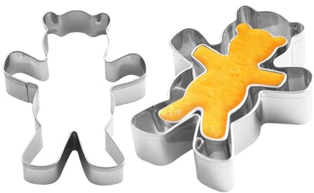 Wezalget Stampo in acciaio inox, a forma di orsetto, accessorio da cucina, facile da pulire, gadget da cucina per fondente, argilla, pasticceria, torte