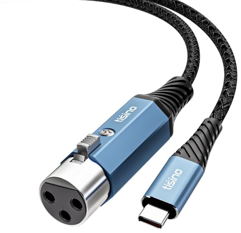 Tisino XLR auf USB C Mikrofonkabel, Audio Recording, 32bit/384kHz, 1m | USB-C-auf-XLR-Kabel für dynamische Mikrofone, Laptop und Tablet, Hi-Fi Audio-Interface-Kabel für Studio-Aufnahmen