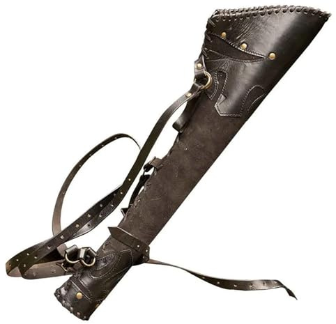 QuxetlRyz Pfeilköcher Leder Bogenschießen Köcher Pfeilhalter Tasche Vintage Schulter Rücken Bogen Ausrüstung Kostüm