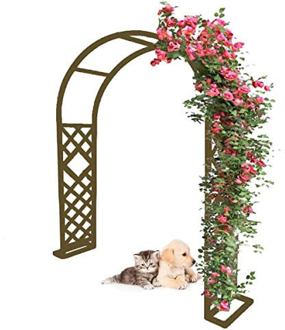 Tonnelle de jardin en métal – Treillage de 230 cm pour plantes grimpantes, assemblage facile, pergola décorative, largeur réglable (140,7 - 340,4 cm), décoration extérieure et intérieure