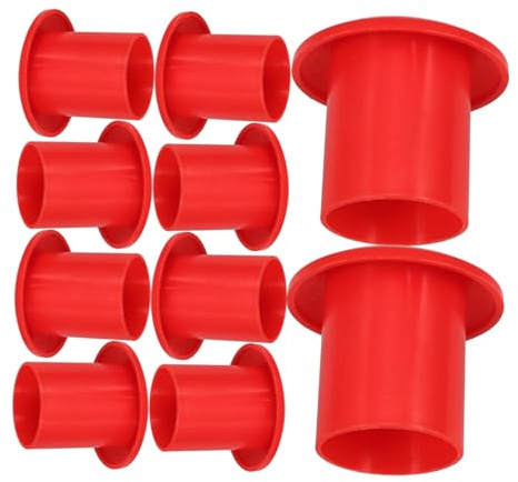 SEWACC 12Pièces Capuchons de Protection Plastique pour Barres Armature Capuchons de Champignon Rouges pour Sécurité sur Chantiers Construction Protection Durable et