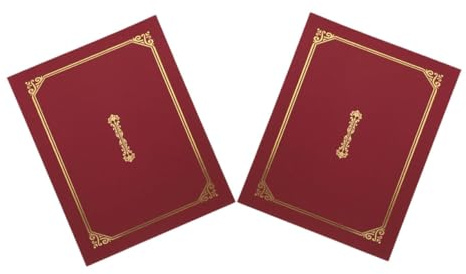 HOMSFOU 2Pièces Couvre Papier avec Design Forme Distinguée pour Certificats et Documents Convient Aux Récompenses et Cérémonies