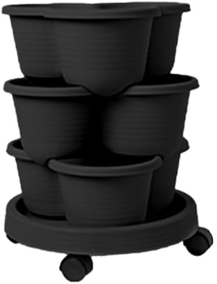 XIAOXIAOYU Jardinera Vertical | Torre de Jardín Vertical con Módulos, Accesorios de Jardinería con Ruedas Desmontables, Kit de Contenedores de Planta para Balcón Interior y Exterior