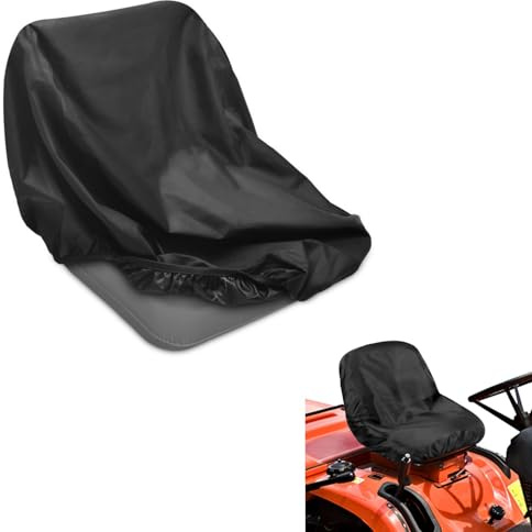 Sisinkal Funda impermeable para asiento de tractor para cortacésped, resistente 210D Oxford, funda protectora para equipos de jardín, cubierta de almacenamiento de 50 x 39 x 35 cm, color negro